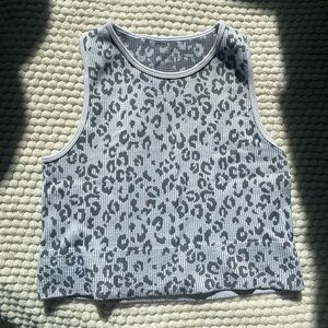 Gray Leopard Print Tank Top, Size M/L